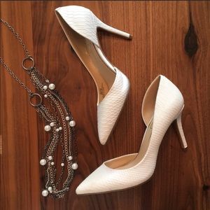White croc Jessica Simpson high heels